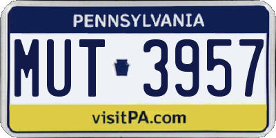 PA license plate MUT3957