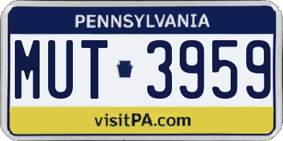 PA license plate MUT3959
