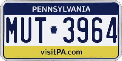 PA license plate MUT3964