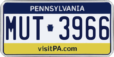 PA license plate MUT3966