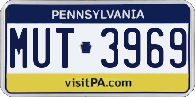 PA license plate MUT3969