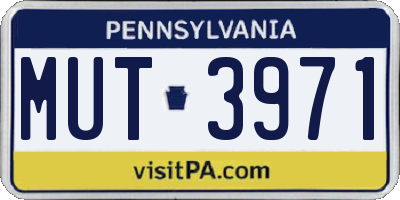 PA license plate MUT3971