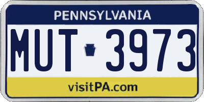 PA license plate MUT3973