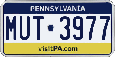 PA license plate MUT3977