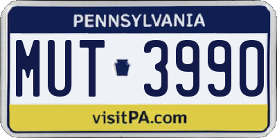 PA license plate MUT3990