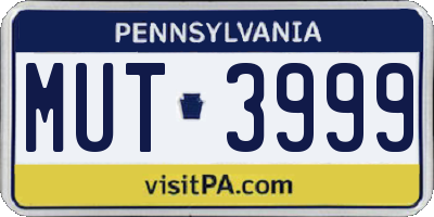 PA license plate MUT3999