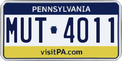PA license plate MUT4011