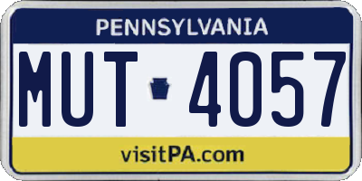PA license plate MUT4057