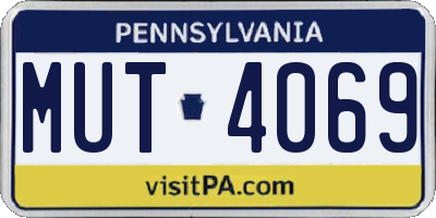 PA license plate MUT4069