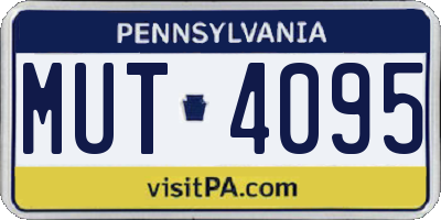 PA license plate MUT4095