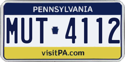 PA license plate MUT4112