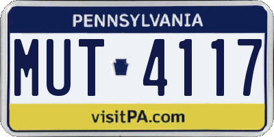 PA license plate MUT4117