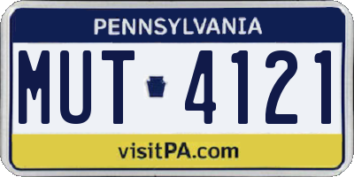 PA license plate MUT4121