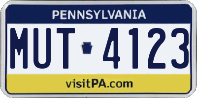 PA license plate MUT4123