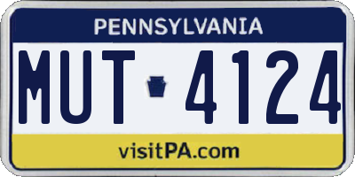 PA license plate MUT4124