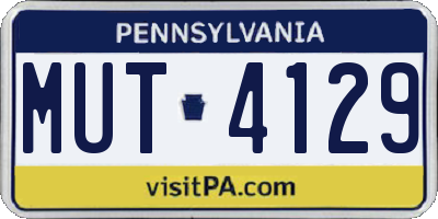 PA license plate MUT4129