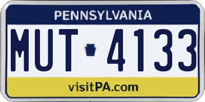 PA license plate MUT4133