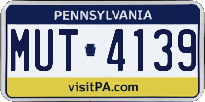PA license plate MUT4139