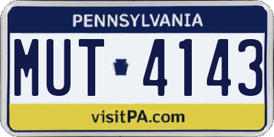 PA license plate MUT4143