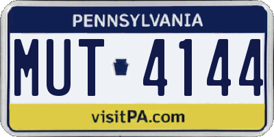 PA license plate MUT4144
