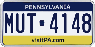 PA license plate MUT4148