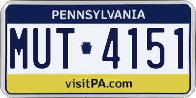 PA license plate MUT4151