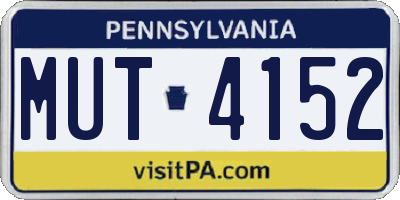 PA license plate MUT4152