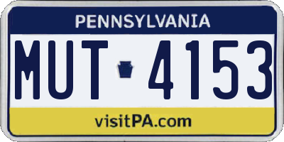 PA license plate MUT4153