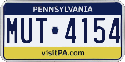 PA license plate MUT4154