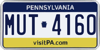 PA license plate MUT4160