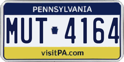 PA license plate MUT4164