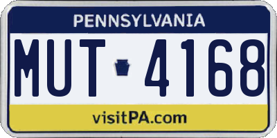 PA license plate MUT4168
