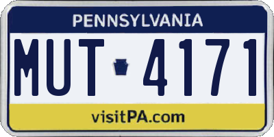 PA license plate MUT4171