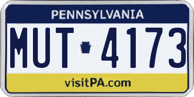 PA license plate MUT4173