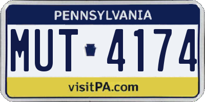 PA license plate MUT4174