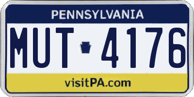 PA license plate MUT4176