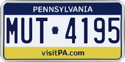 PA license plate MUT4195