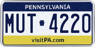 PA license plate MUT4220