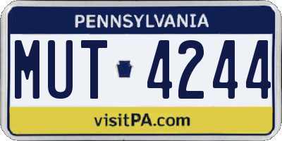 PA license plate MUT4244