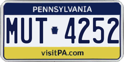 PA license plate MUT4252