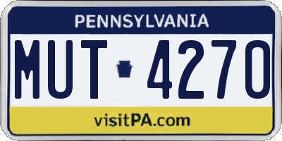 PA license plate MUT4270