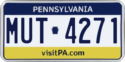 PA license plate MUT4271