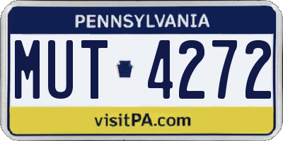 PA license plate MUT4272