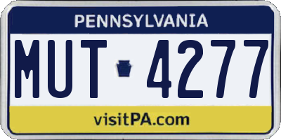 PA license plate MUT4277
