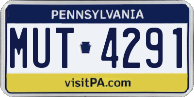 PA license plate MUT4291