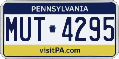 PA license plate MUT4295