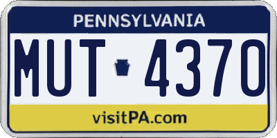 PA license plate MUT4370
