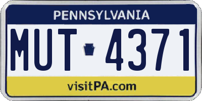 PA license plate MUT4371