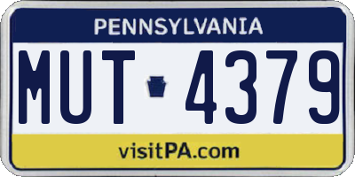 PA license plate MUT4379