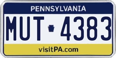 PA license plate MUT4383